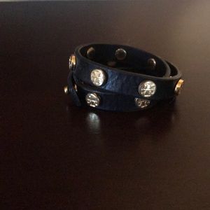 Black and gold Tory Burch wrap bracelet